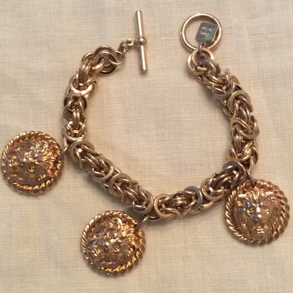 Vintage Anne Klein chunky gold lion bracelet